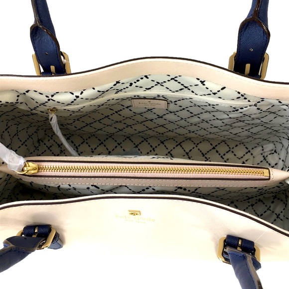 Kate Spade Cove Street Airel Colorblock Cow Leather Tote, Pebble/black - Picture 10 of 16